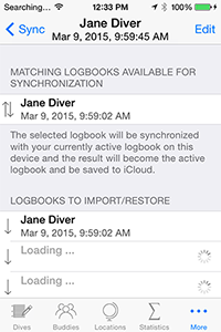Sync your scuba logbook using iCloud